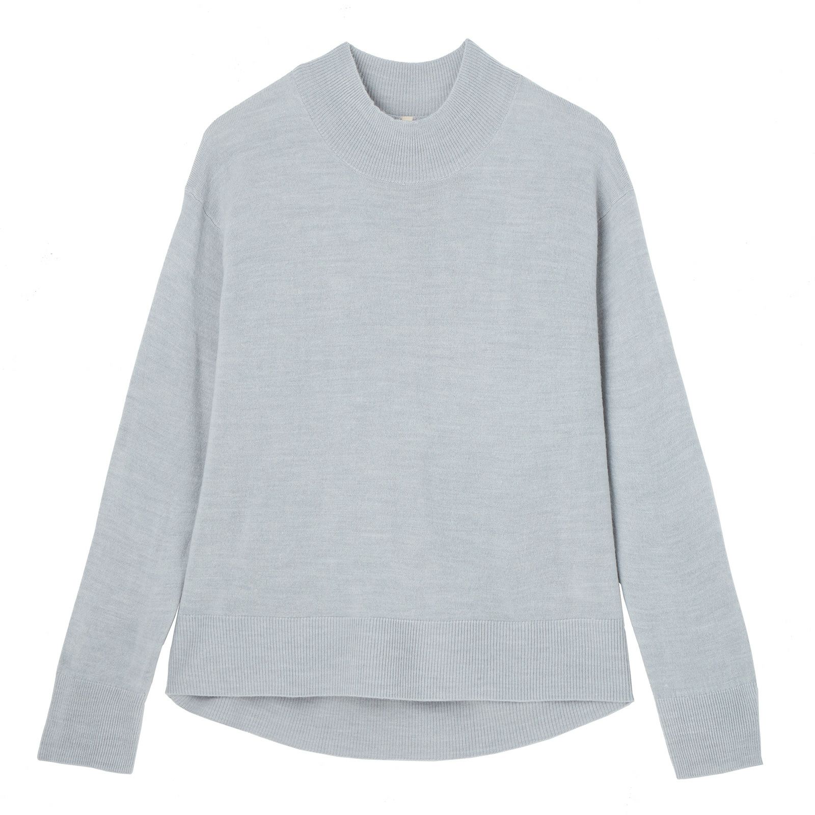 洗える・保温　シフォンタッチ　モックネックプルオーバー