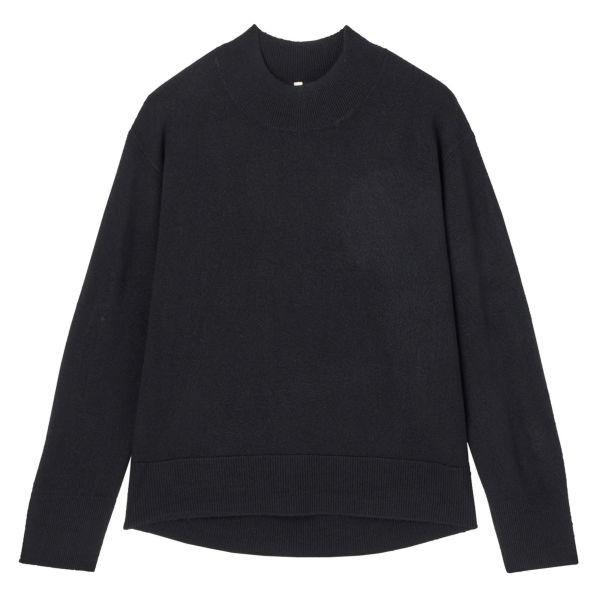 洗える・保温　シフォンタッチ　モックネックプルオーバー