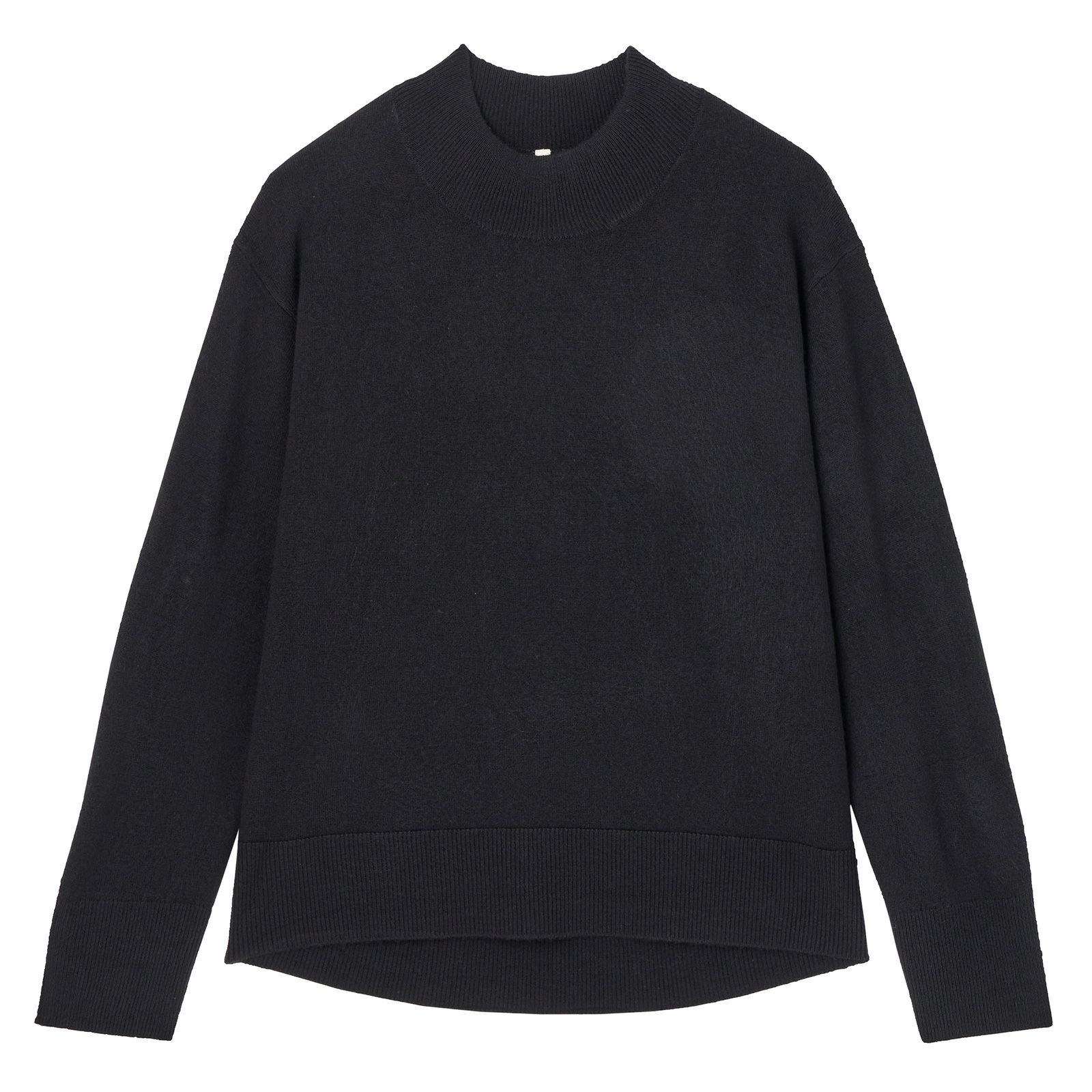 洗える・保温　シフォンタッチ　モックネックプルオーバー