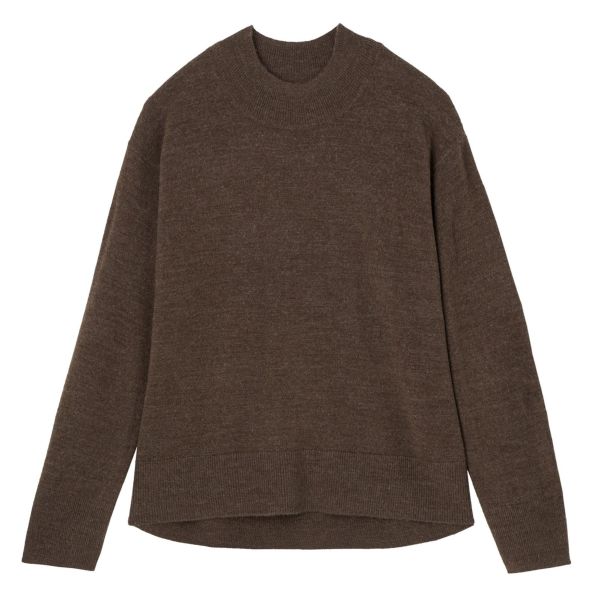 洗える・保温　シフォンタッチ　モックネックプルオーバー