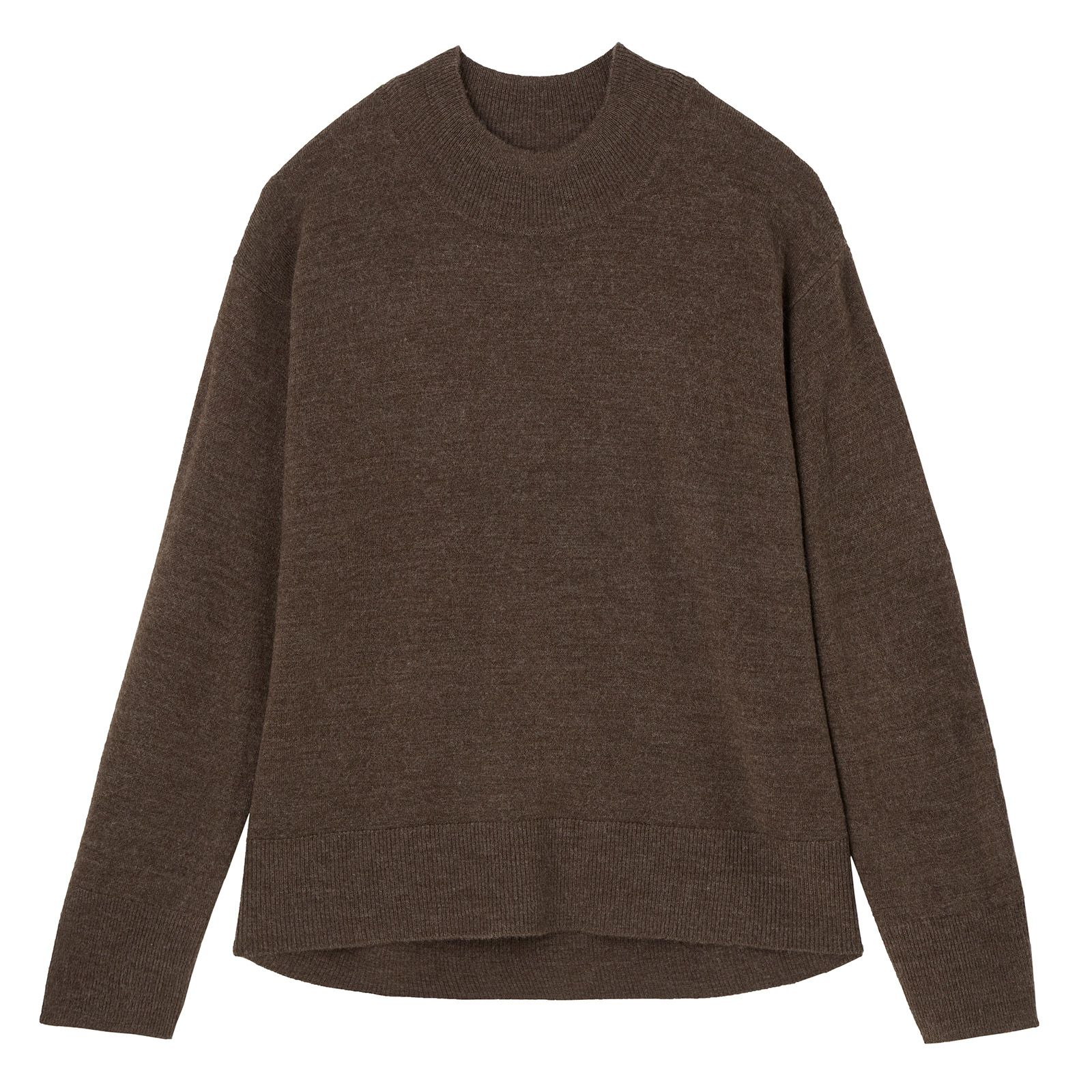 洗える・保温　シフォンタッチ　モックネックプルオーバー