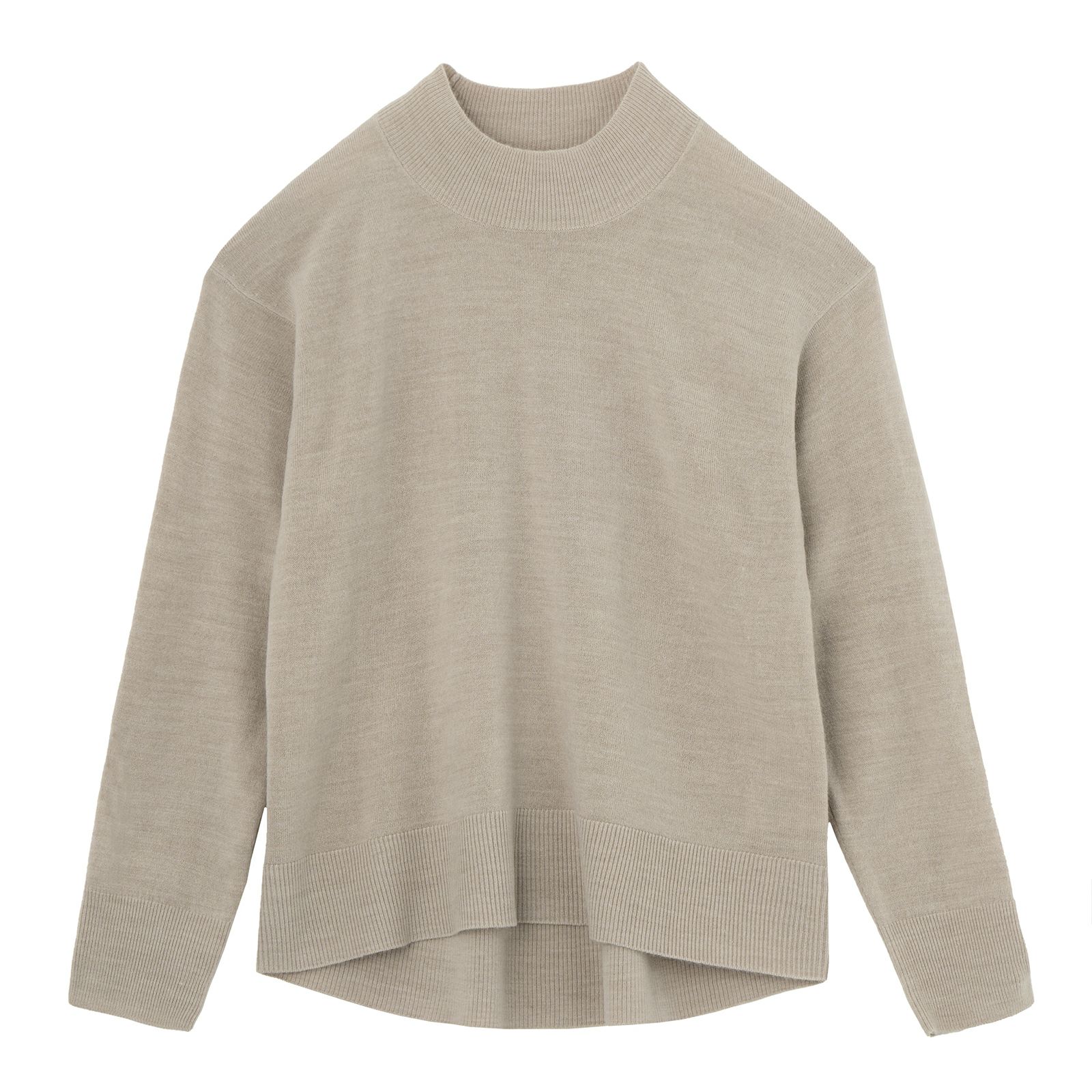 洗える・保温　シフォンタッチ　モックネックプルオーバー