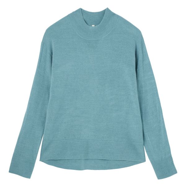 洗える・保温　シフォンタッチ　モックネックプルオーバー