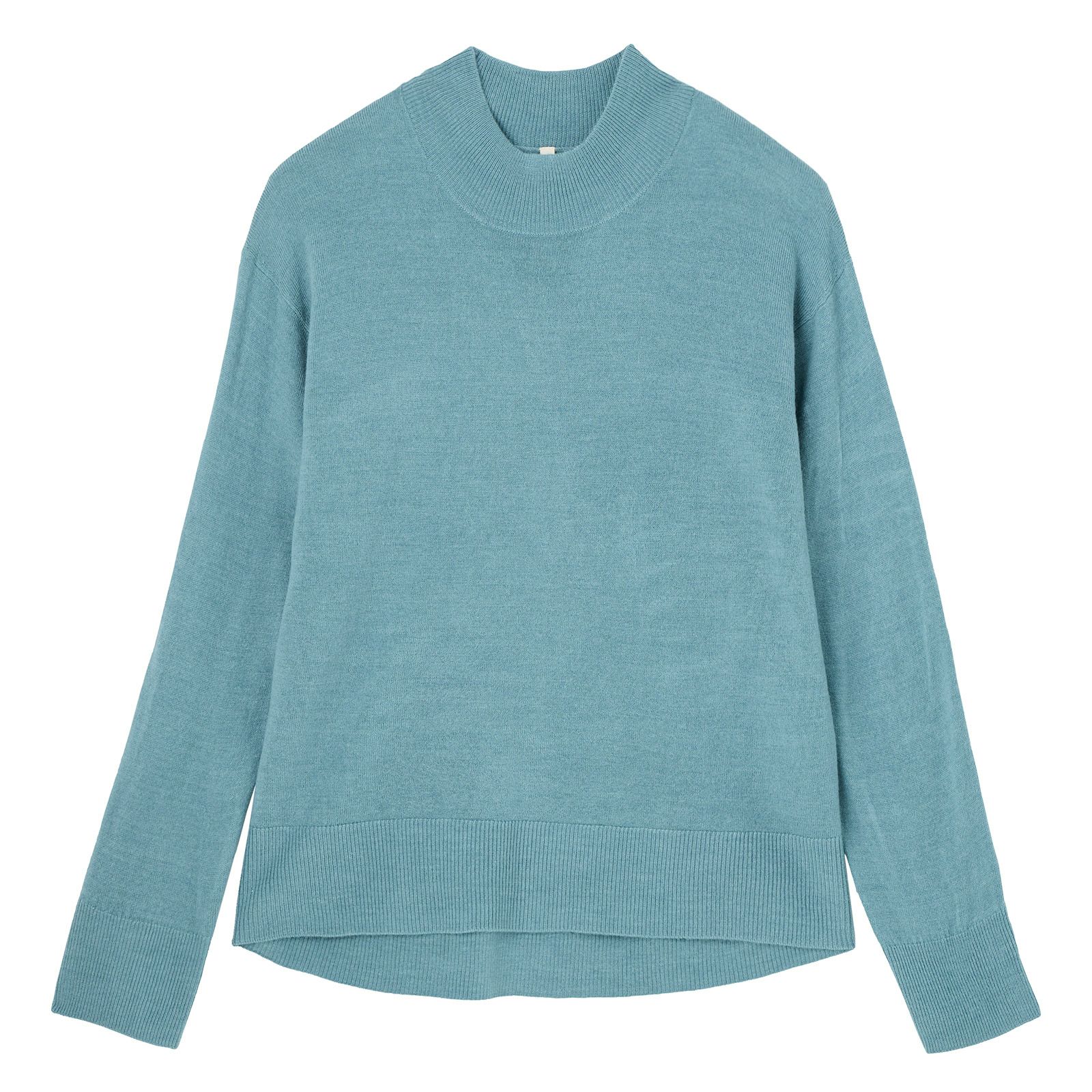 洗える・保温　シフォンタッチ　モックネックプルオーバー