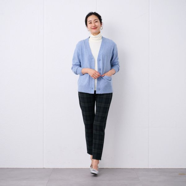 洗える　エコベジヤーン　Vネックカーディガン