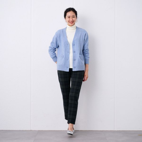 洗える　エコベジヤーン　Vネックカーディガン