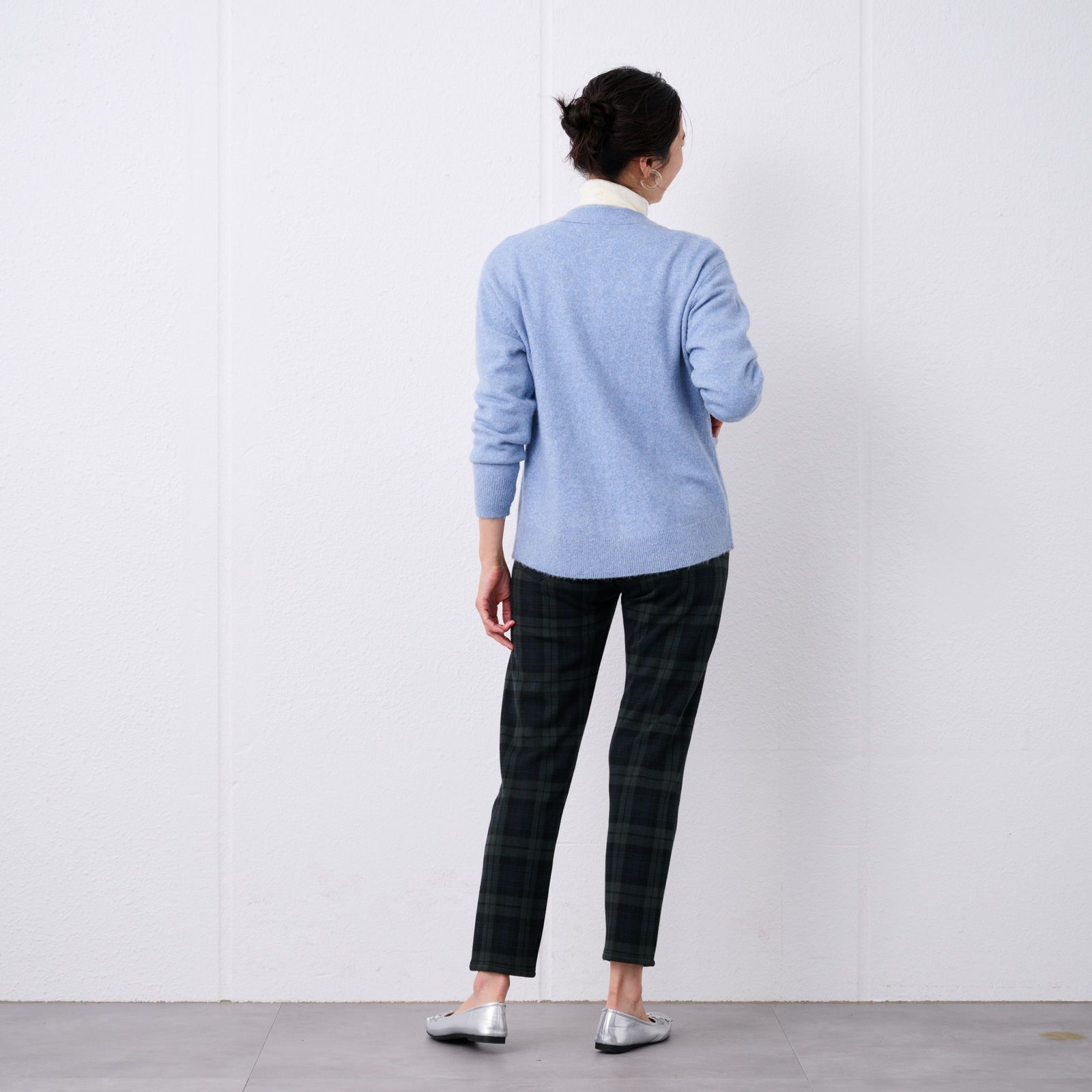 洗える　エコベジヤーン　Vネックカーディガン