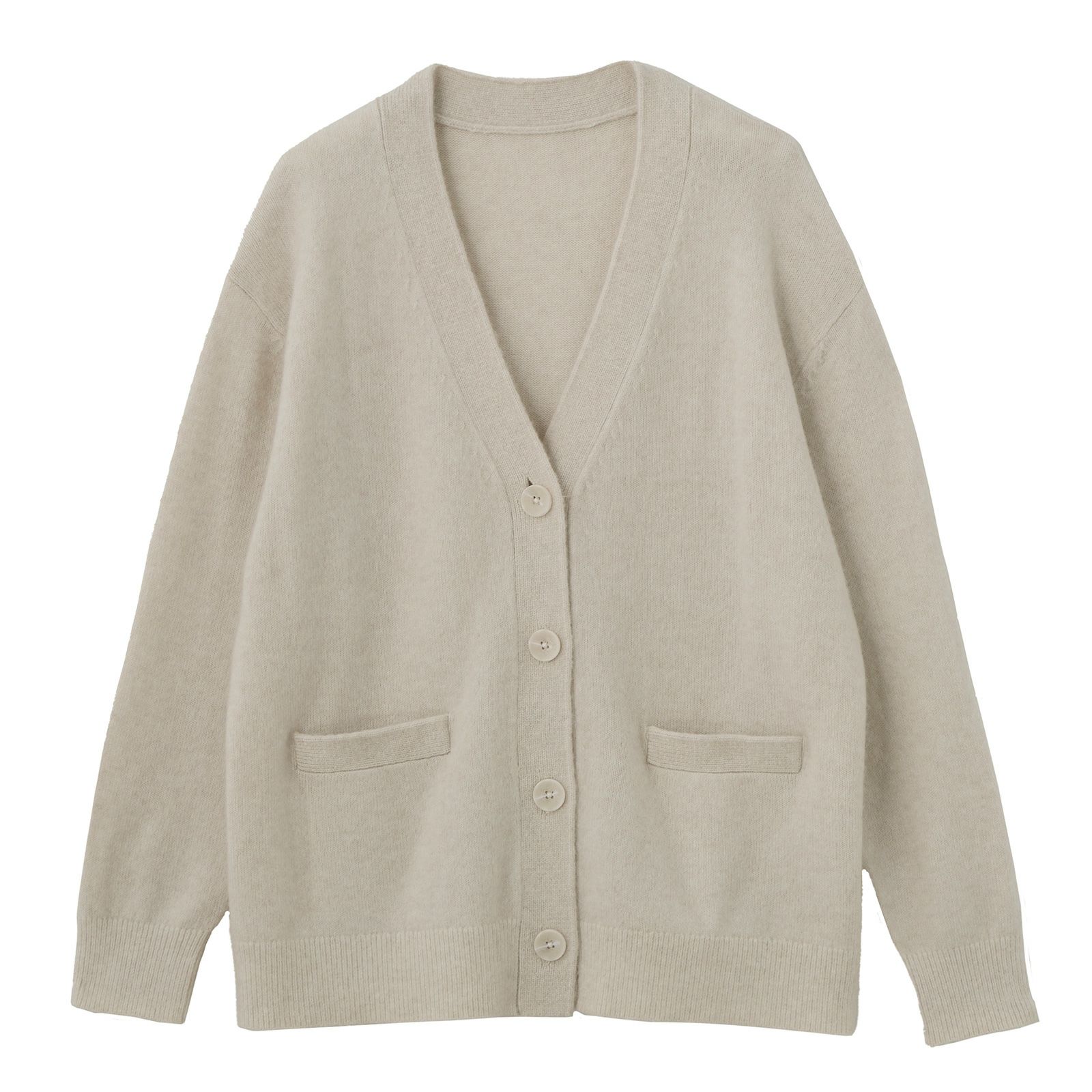 洗える　エコベジヤーン　Vネックカーディガン