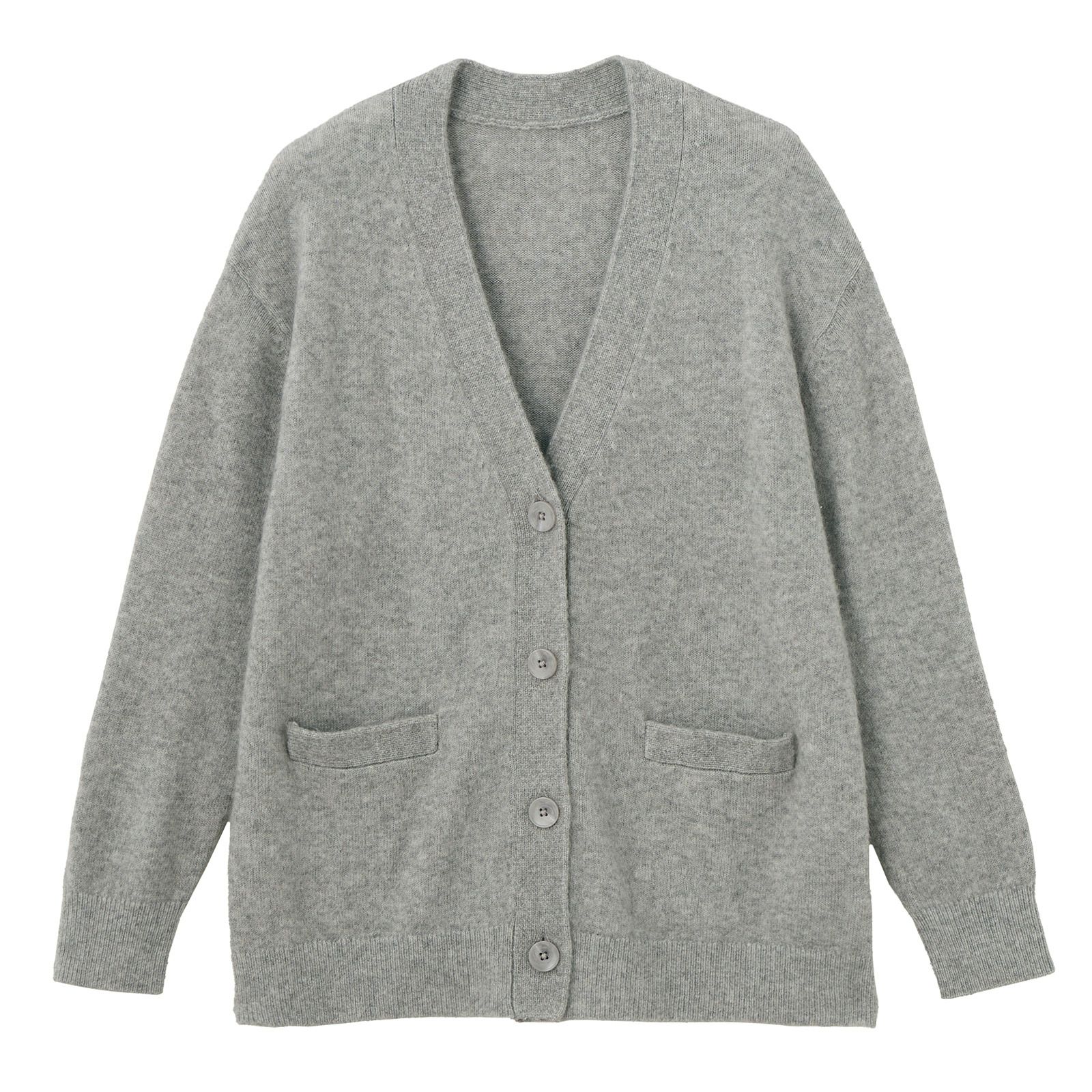 洗える　エコベジヤーン　Vネックカーディガン