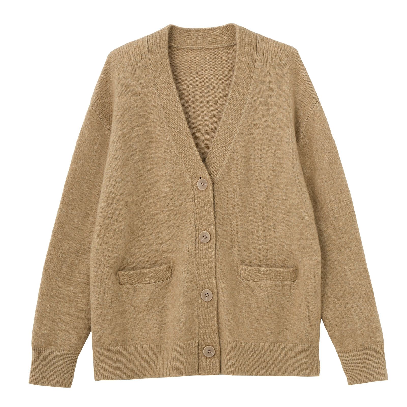 洗える　エコベジヤーン　Vネックカーディガン