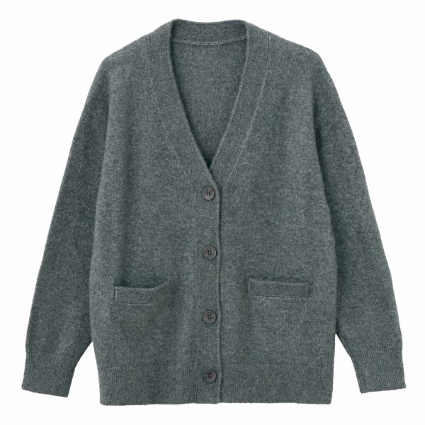 洗える　エコベジヤーン　Vネックカーディガン