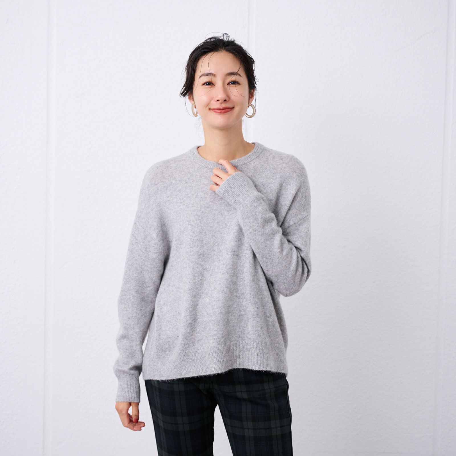 洗える　エコベジヤーン　クルーネックプルオーバー