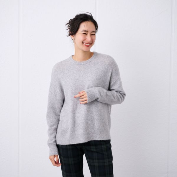 洗える　エコベジヤーン　クルーネックプルオーバー