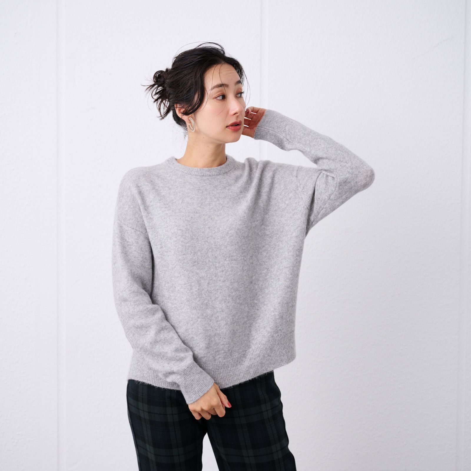 洗える　エコベジヤーン　クルーネックプルオーバー