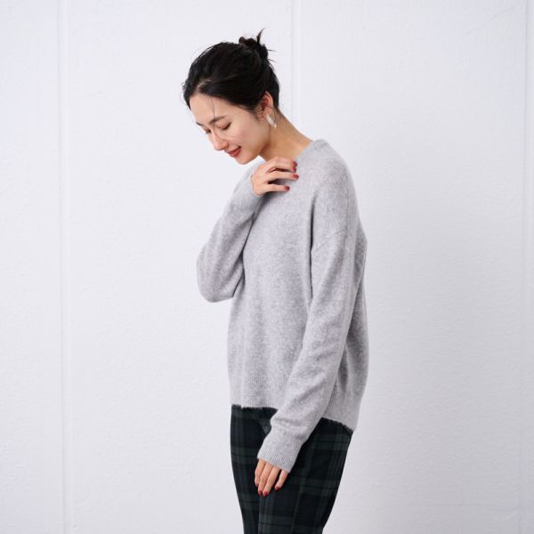 洗える　エコベジヤーン　クルーネックプルオーバー