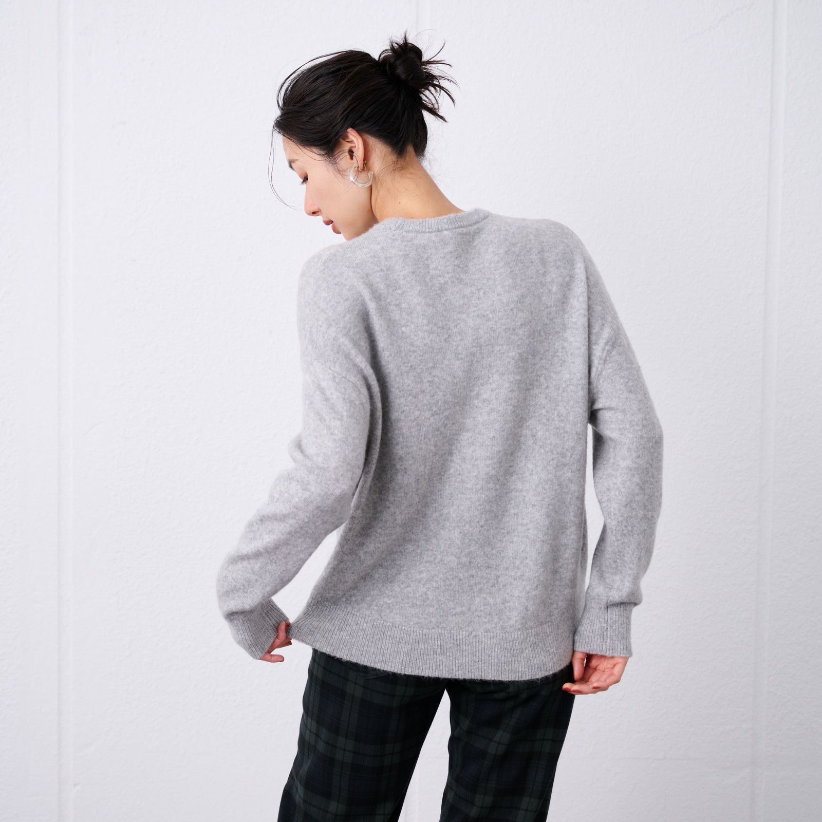 洗える　エコベジヤーン　クルーネックプルオーバー