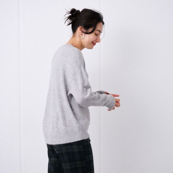 洗える　エコベジヤーン　クルーネックプルオーバー