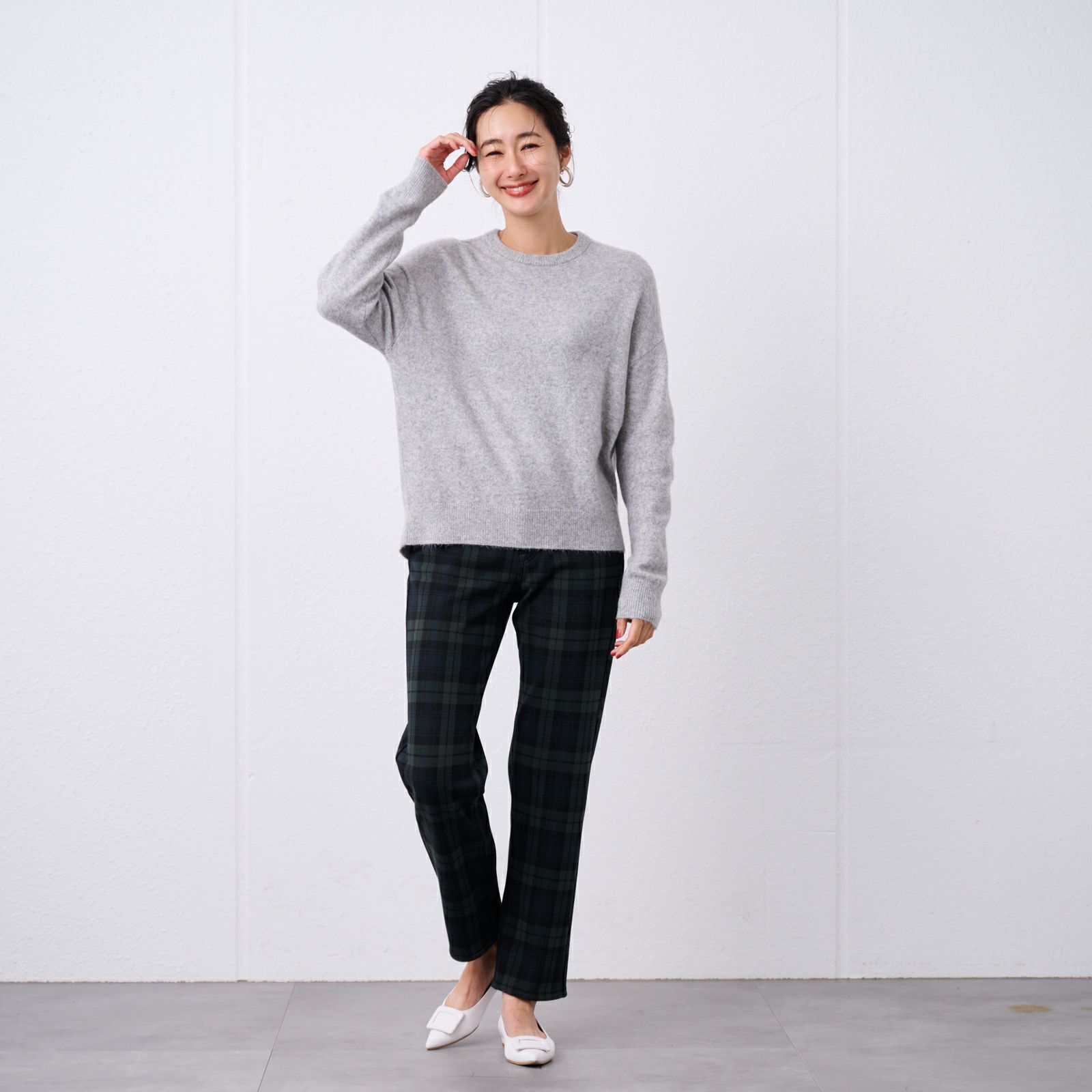 洗える　エコベジヤーン　クルーネックプルオーバー