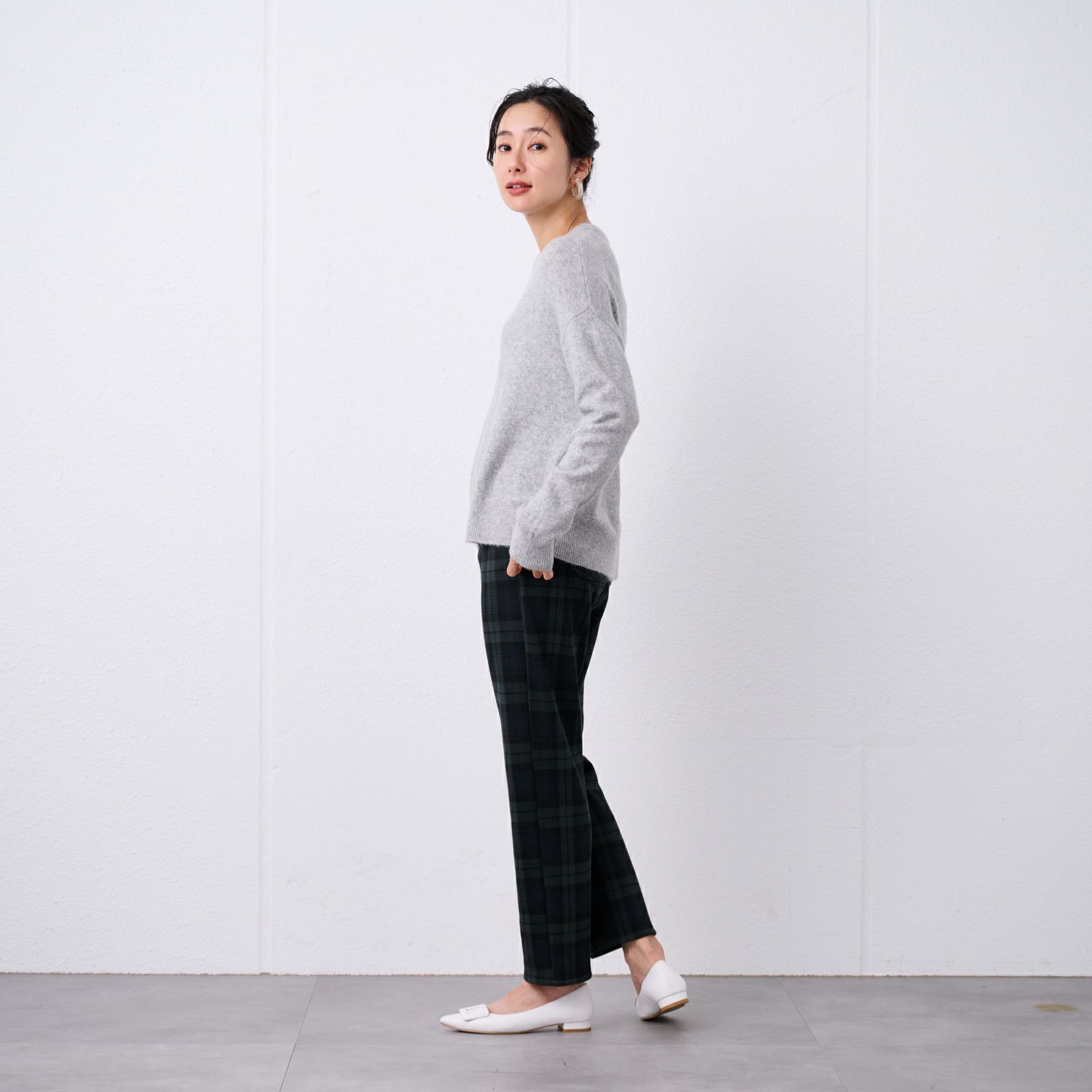 洗える　エコベジヤーン　クルーネックプルオーバー