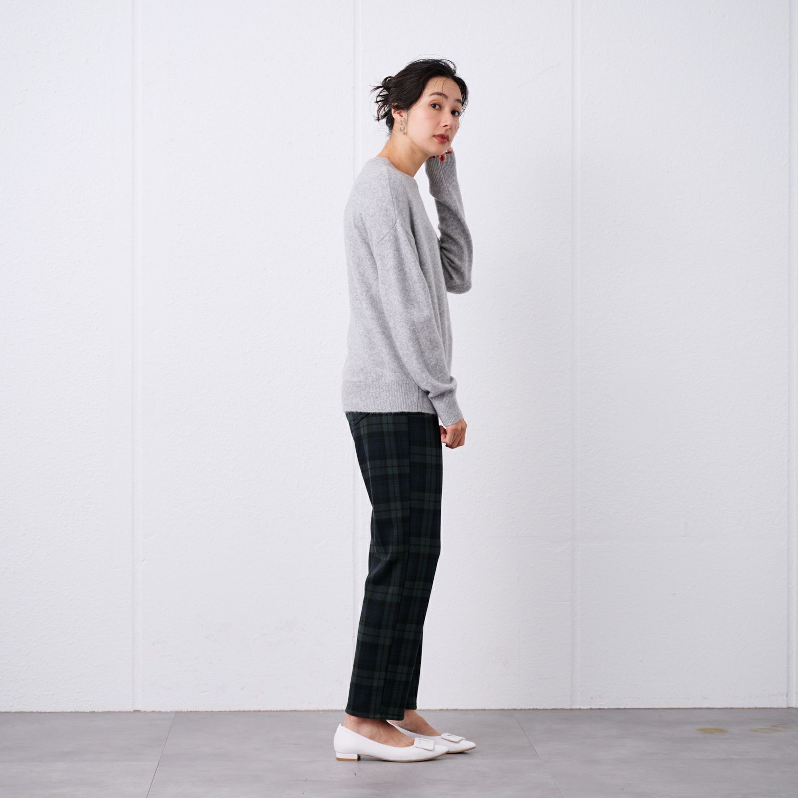 洗える　エコベジヤーン　クルーネックプルオーバー