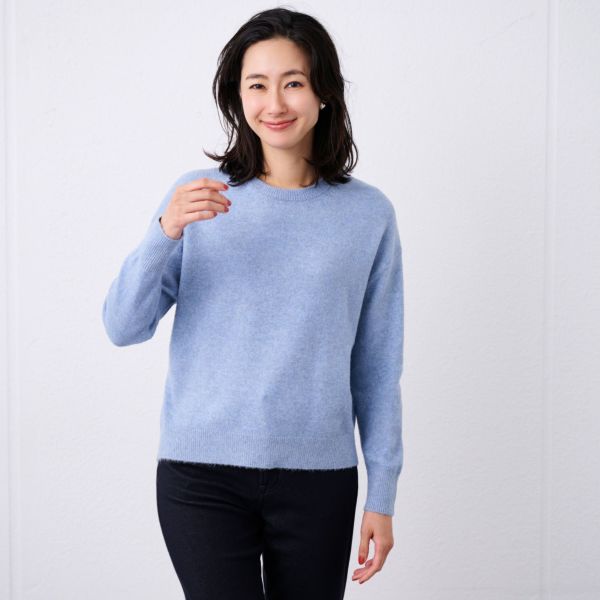 洗える　エコベジヤーン　クルーネックプルオーバー