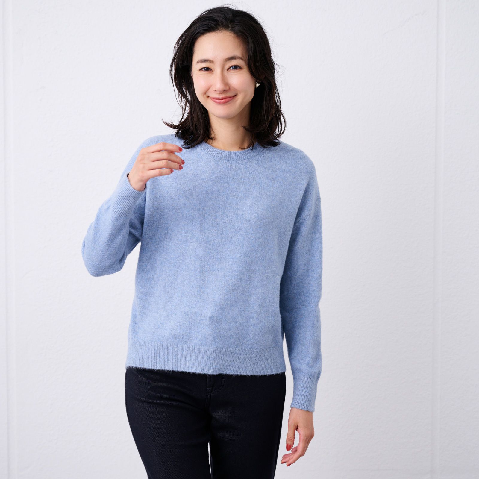 洗える　エコベジヤーン　クルーネックプルオーバー