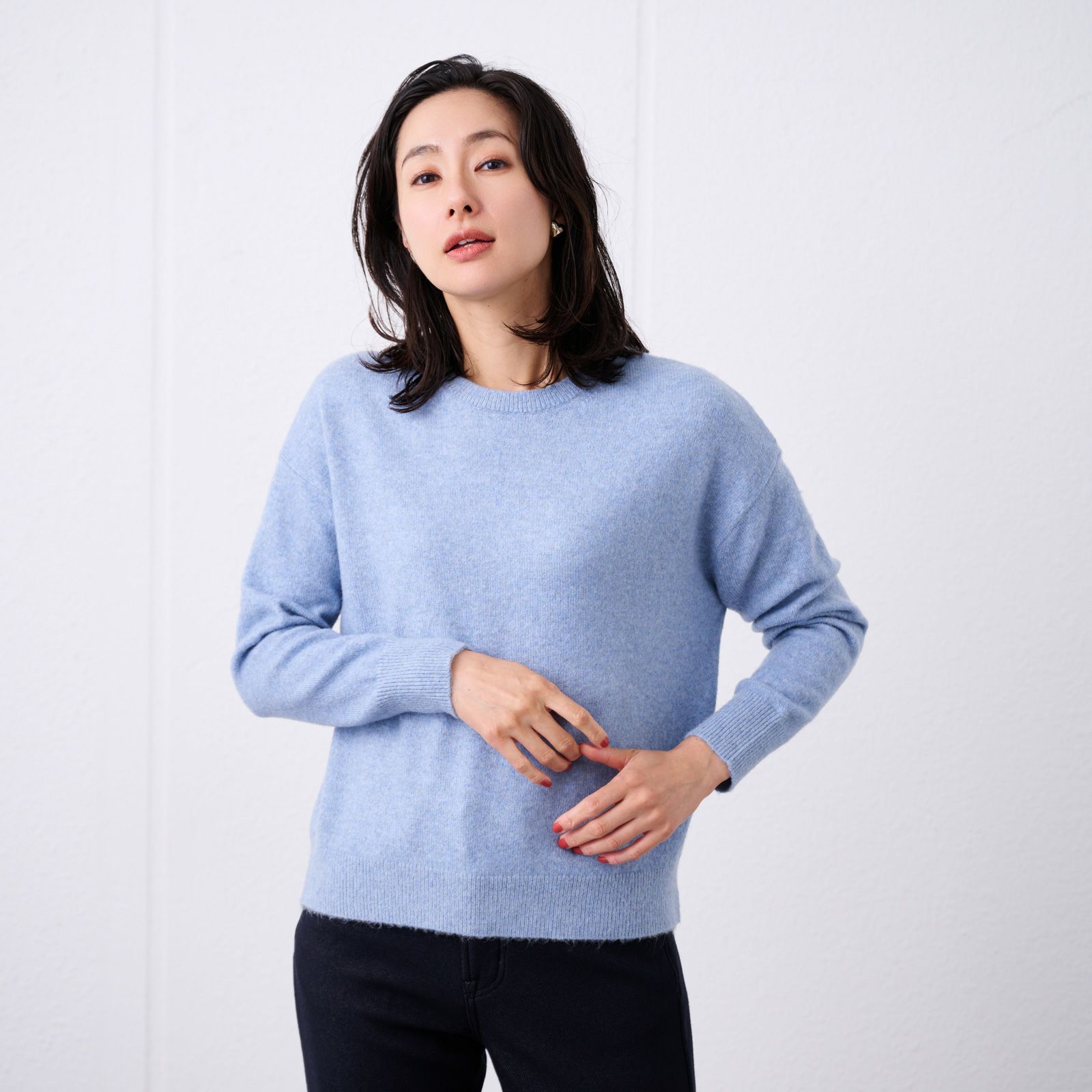 洗える　エコベジヤーン　クルーネックプルオーバー