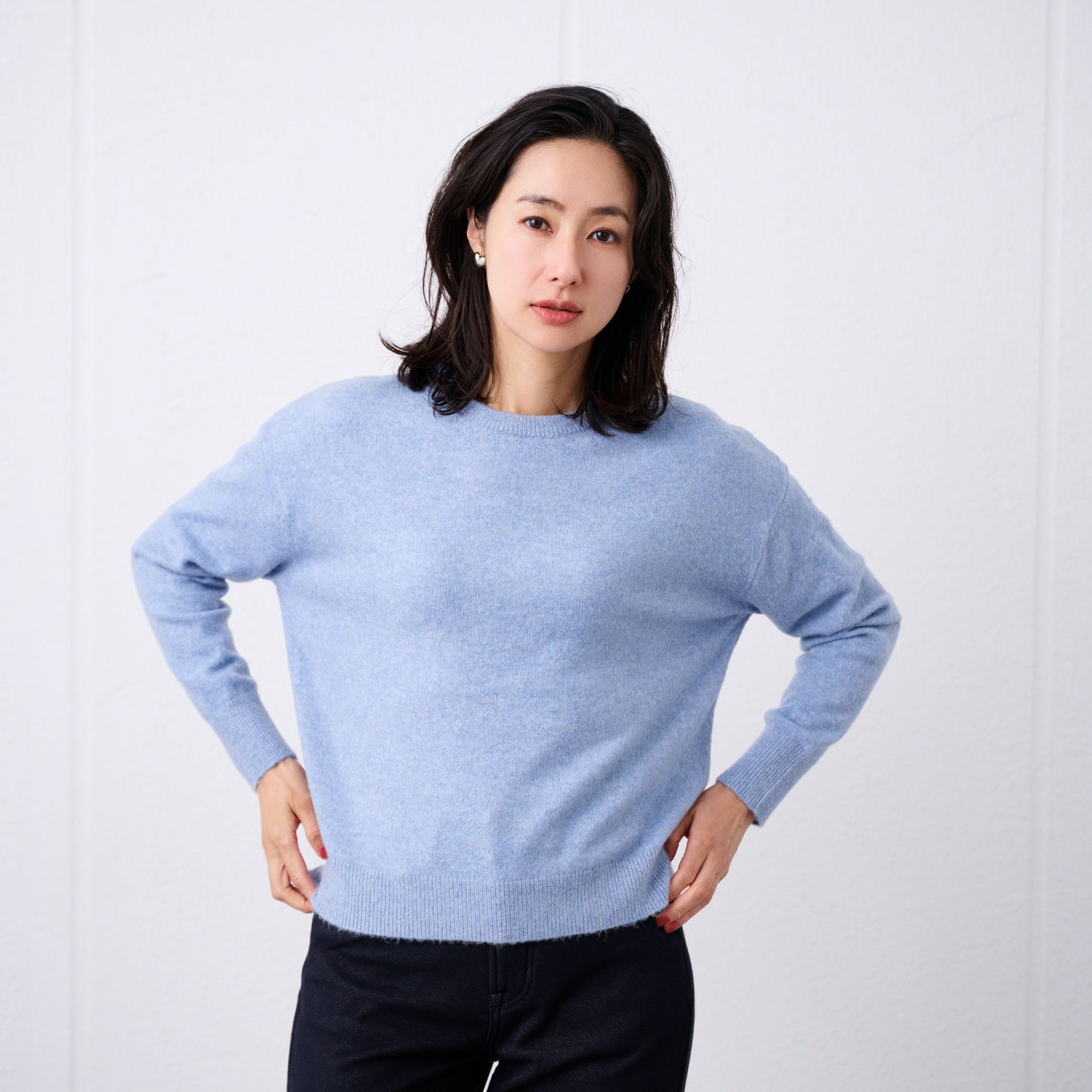 洗える　エコベジヤーン　クルーネックプルオーバー