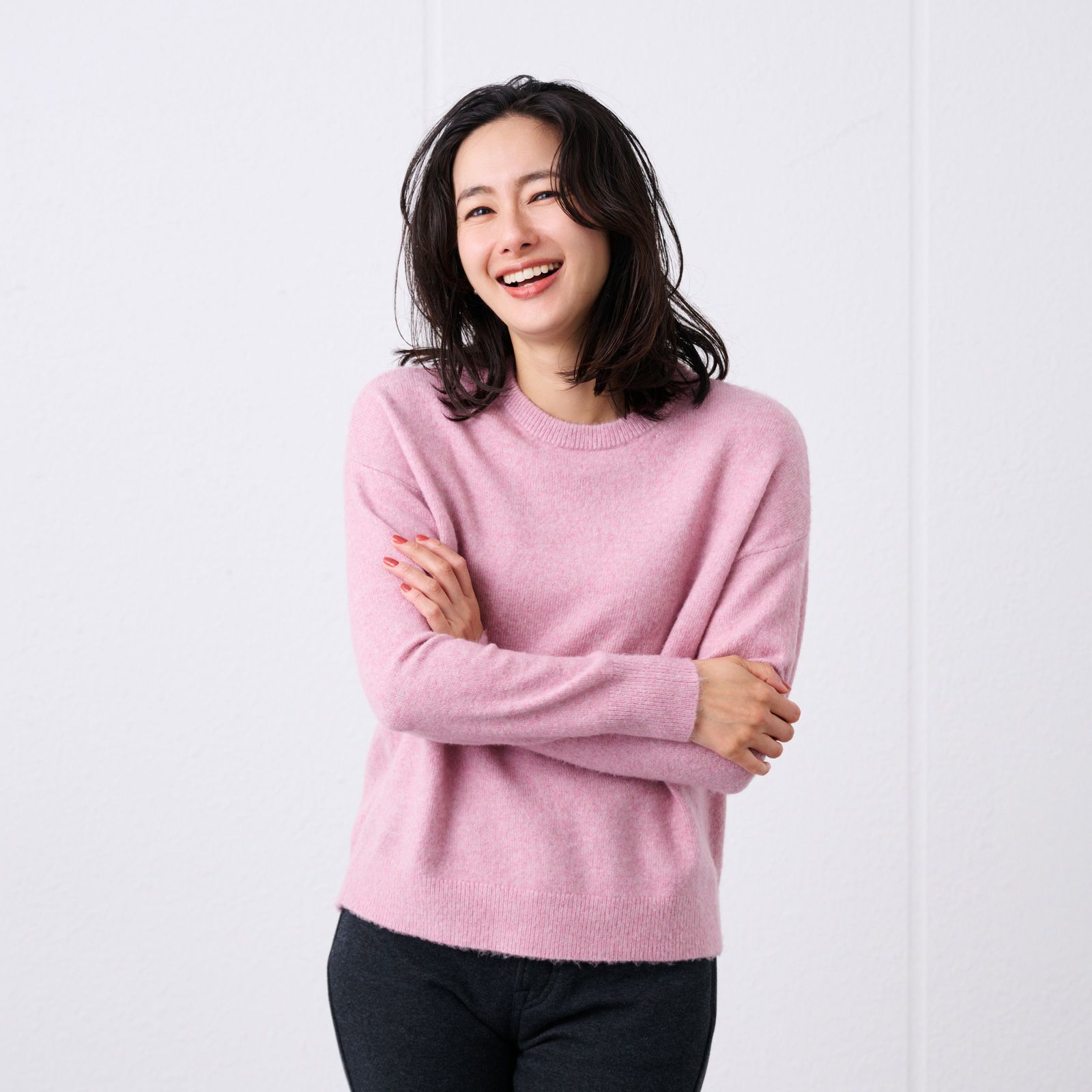 洗える　エコベジヤーン　クルーネックプルオーバー