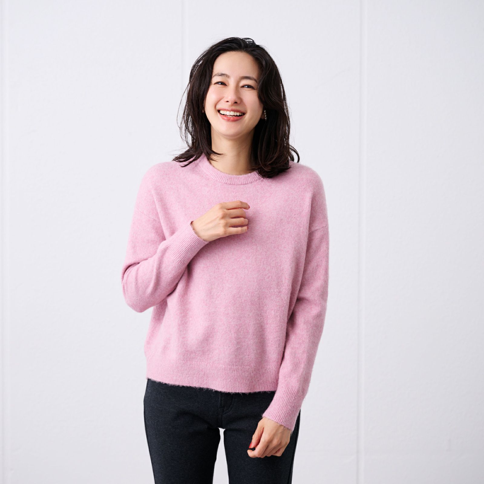 洗える　エコベジヤーン　クルーネックプルオーバー