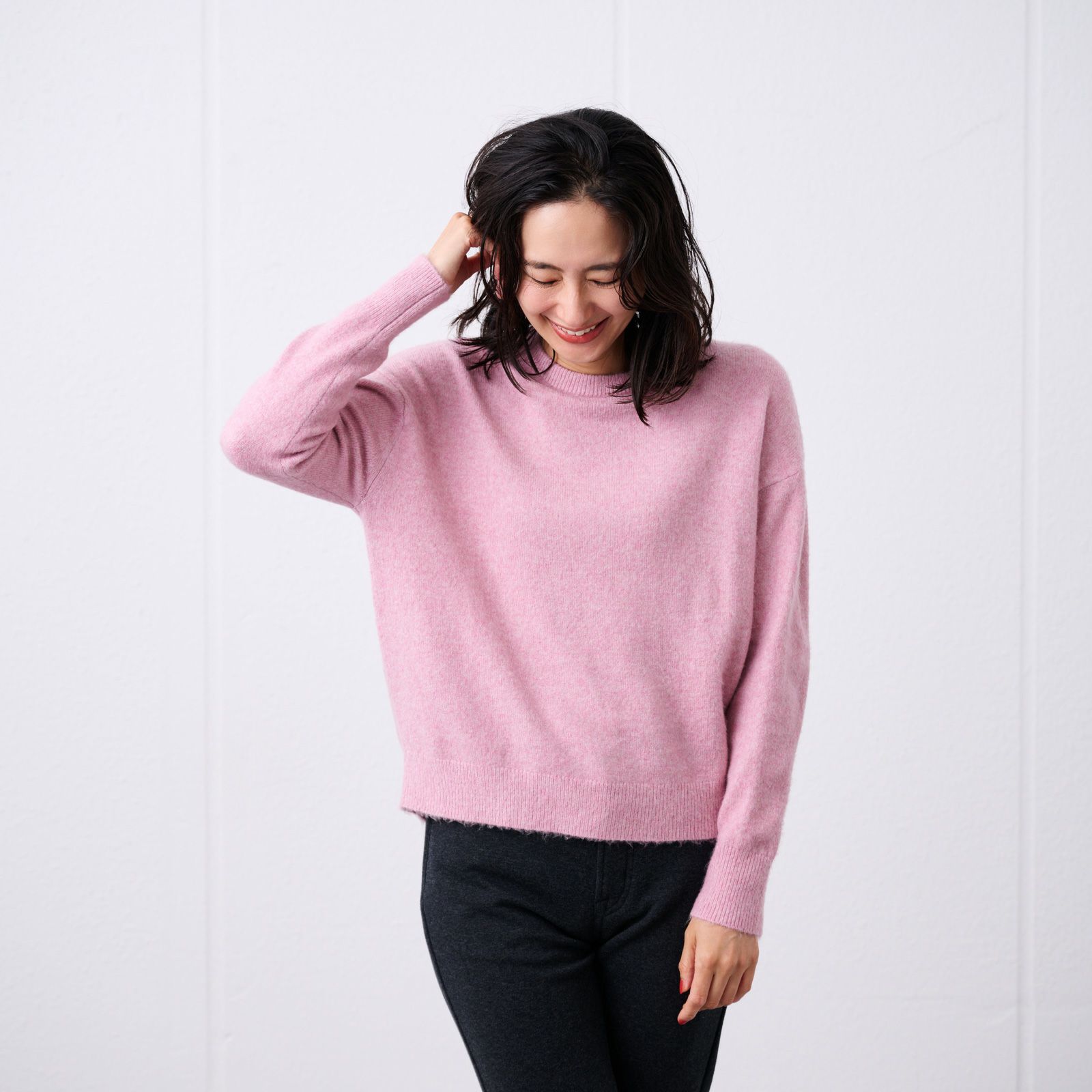 洗える　エコベジヤーン　クルーネックプルオーバー