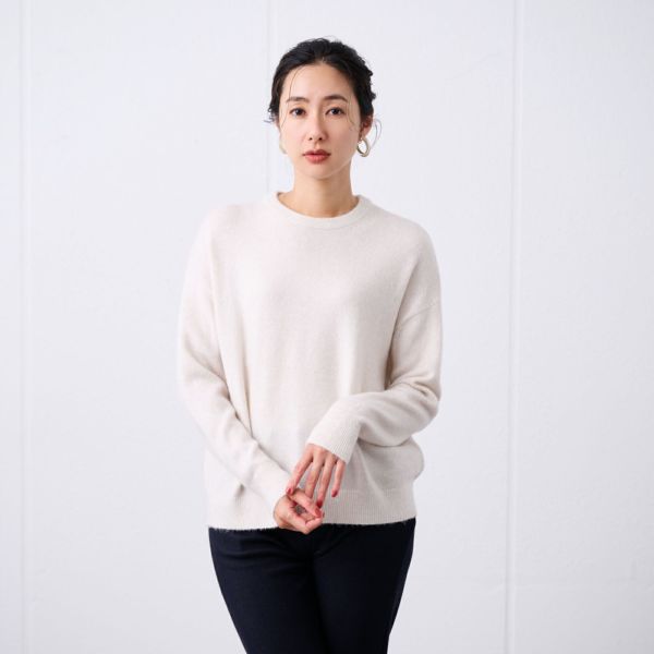 洗える　エコベジヤーン　クルーネックプルオーバー