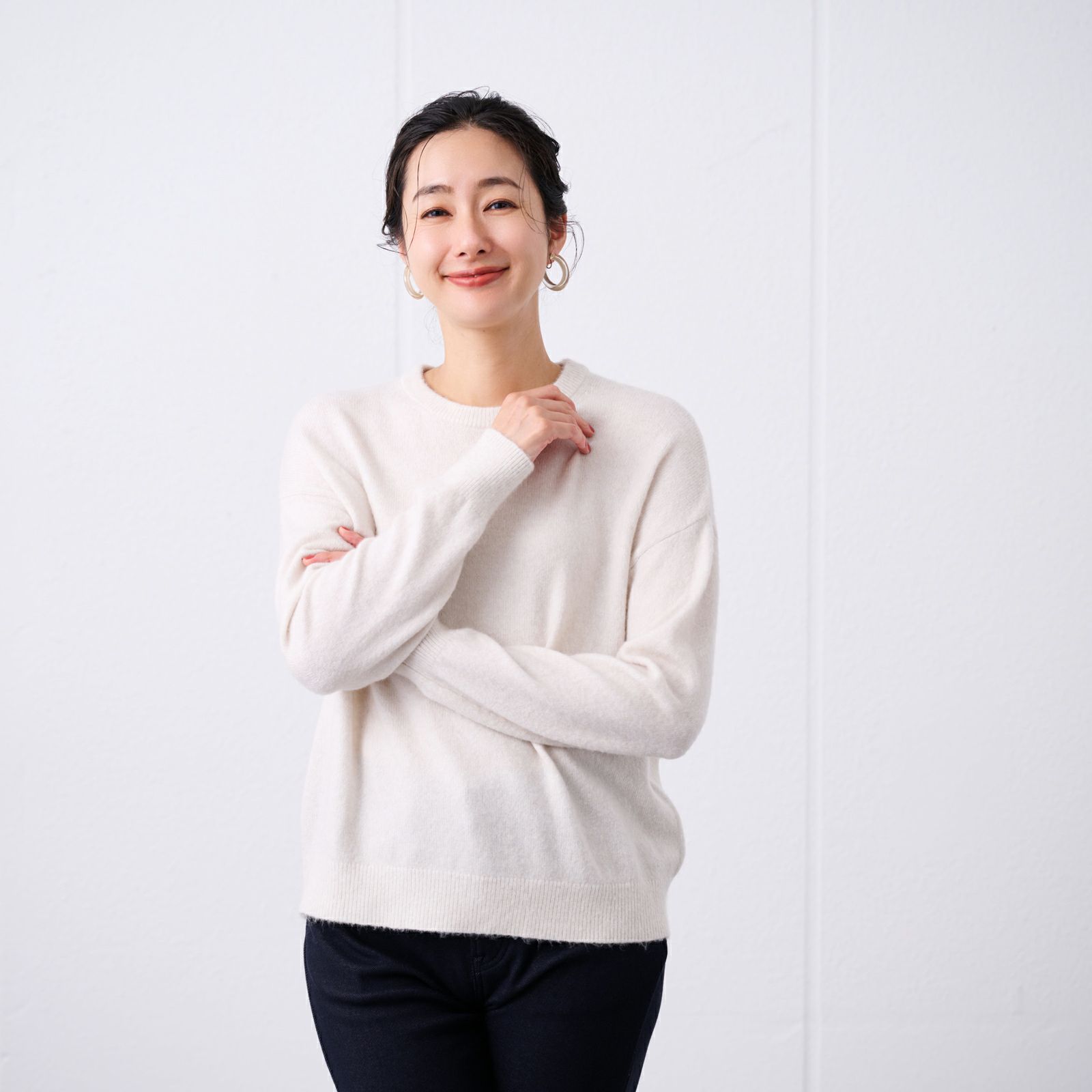 洗える　エコベジヤーン　クルーネックプルオーバー