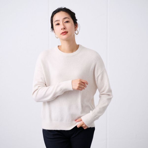 洗える　エコベジヤーン　クルーネックプルオーバー