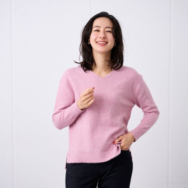 洗える　エコべジヤーン　Ｖネックプルオーバー