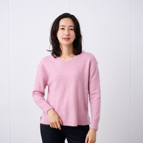 洗える　エコべジヤーン　Ｖネックプルオーバー