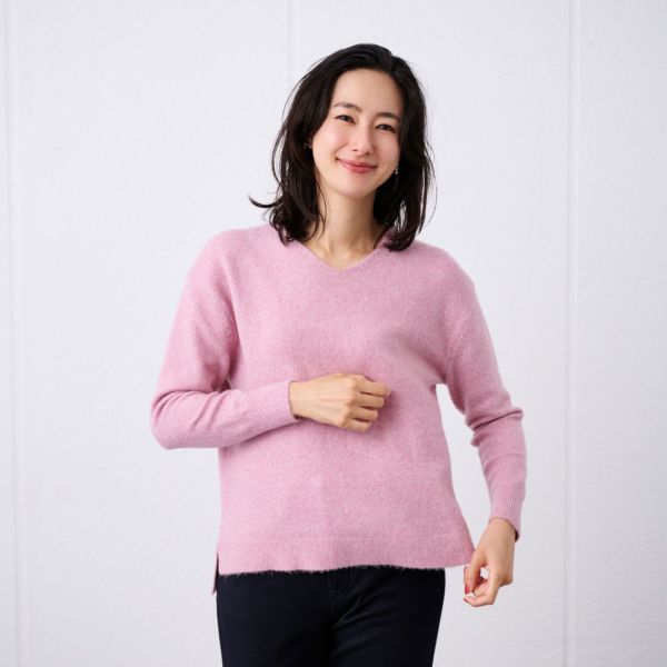 洗える　エコべジヤーン　Ｖネックプルオーバー