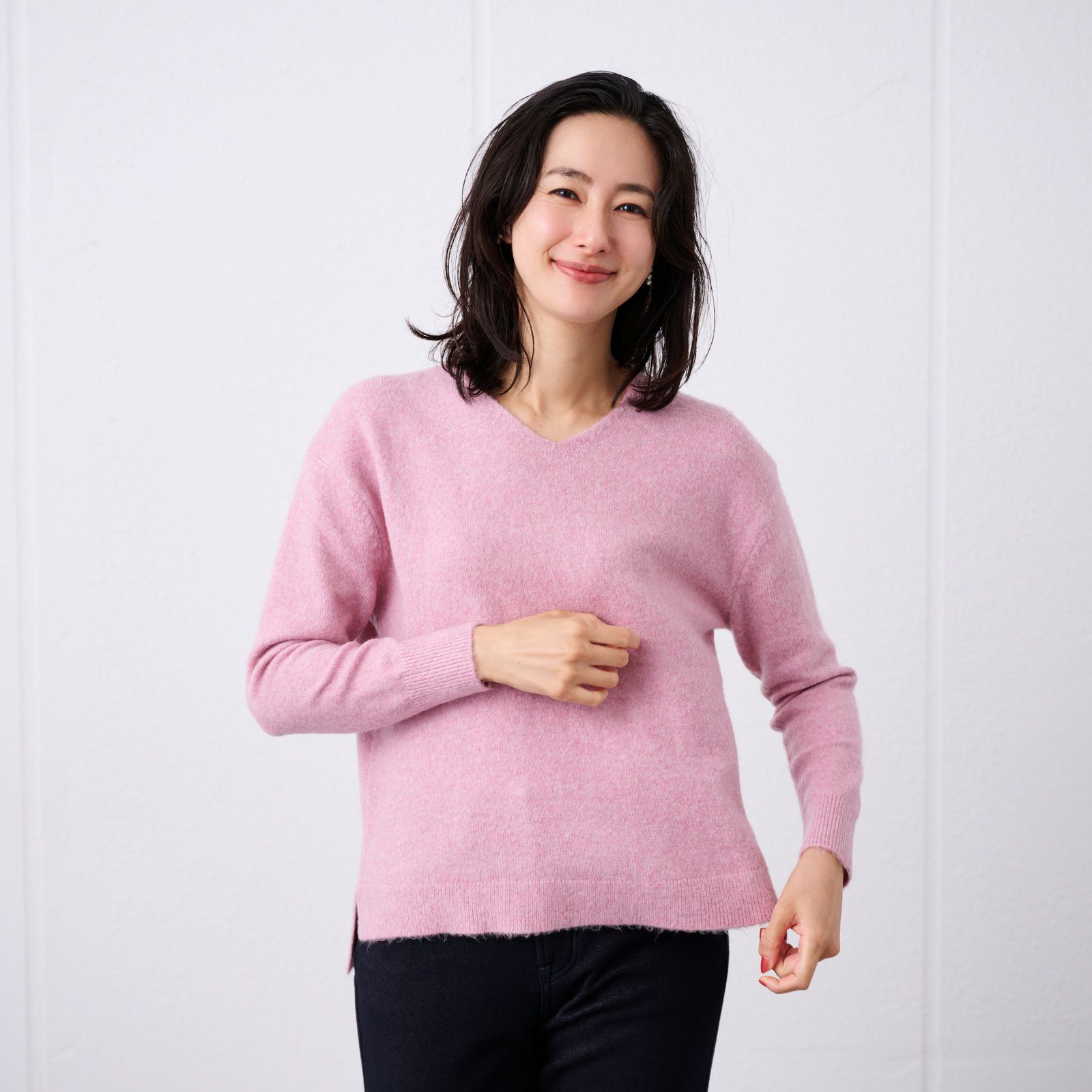 洗える　エコべジヤーン　Ｖネックプルオーバー