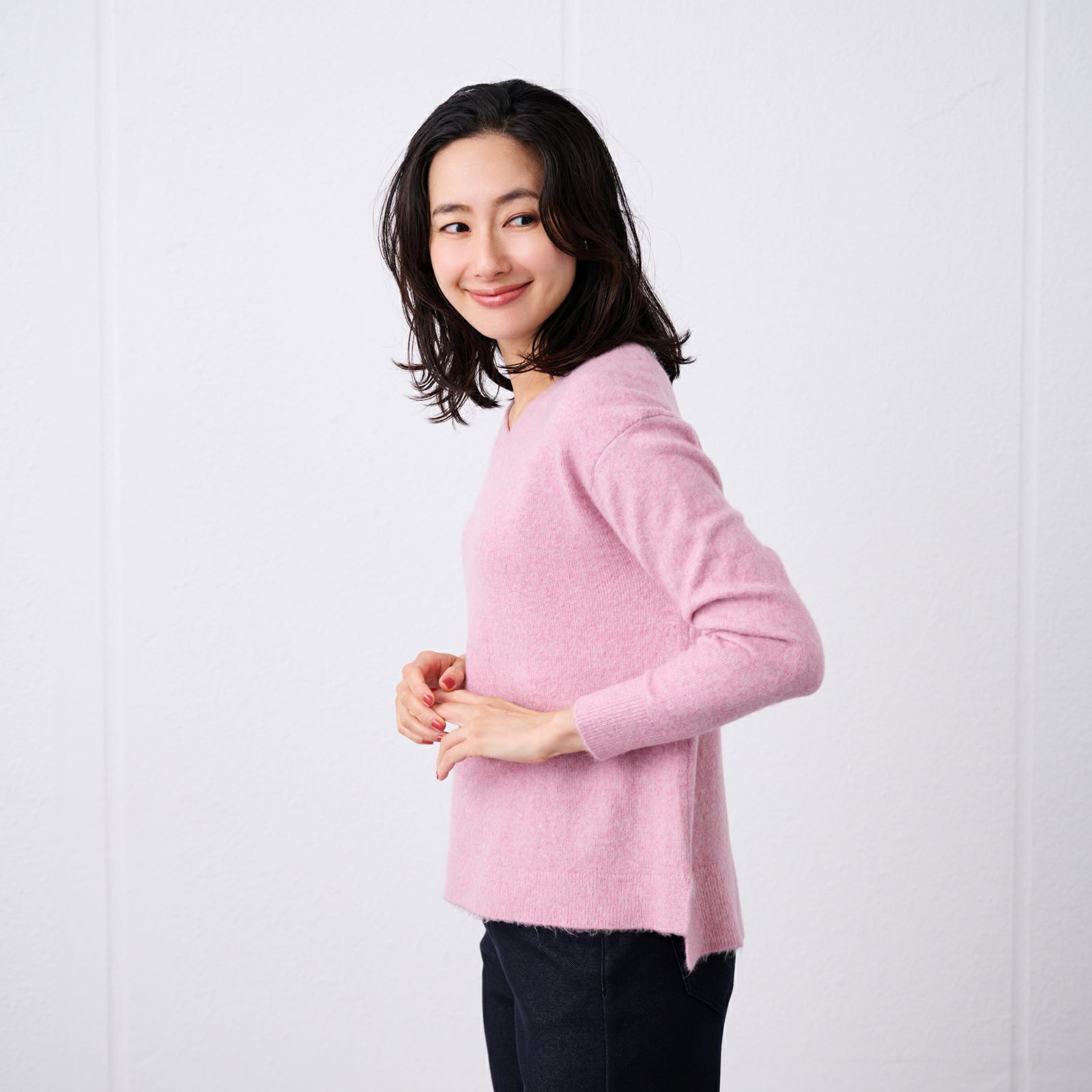 洗える　エコべジヤーン　Ｖネックプルオーバー