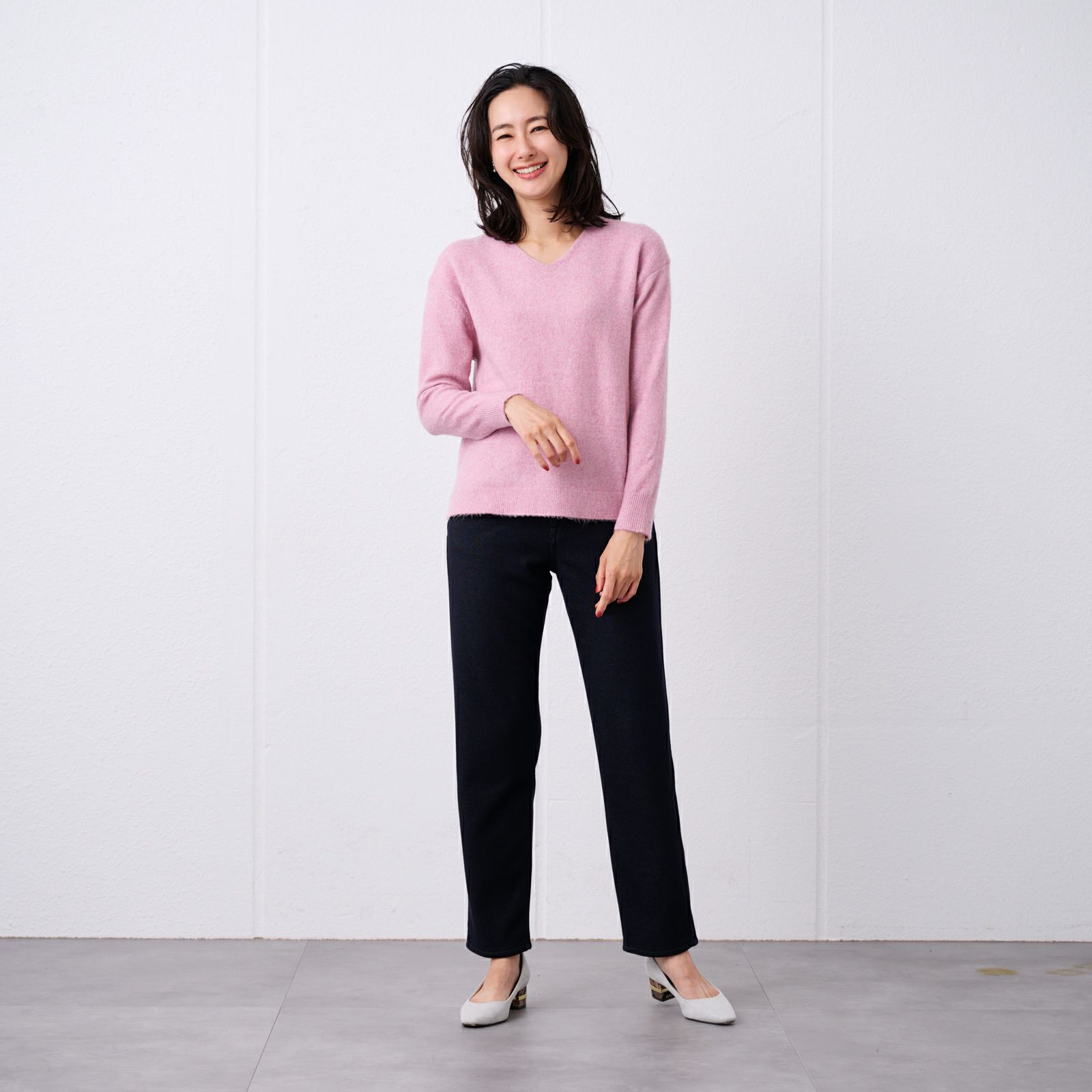 洗える　エコべジヤーン　Ｖネックプルオーバー