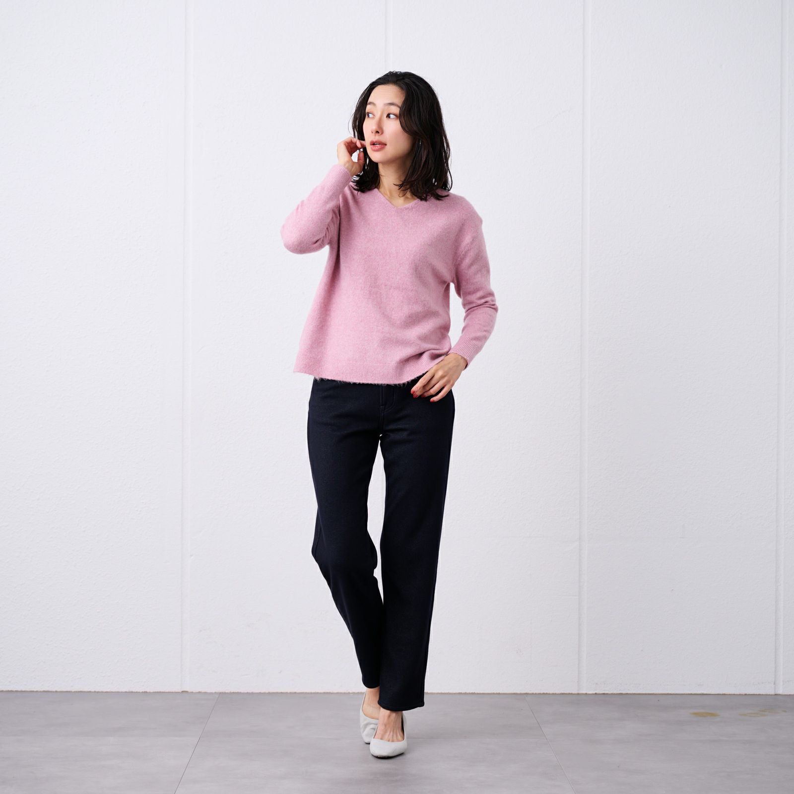 洗える　エコべジヤーン　Ｖネックプルオーバー