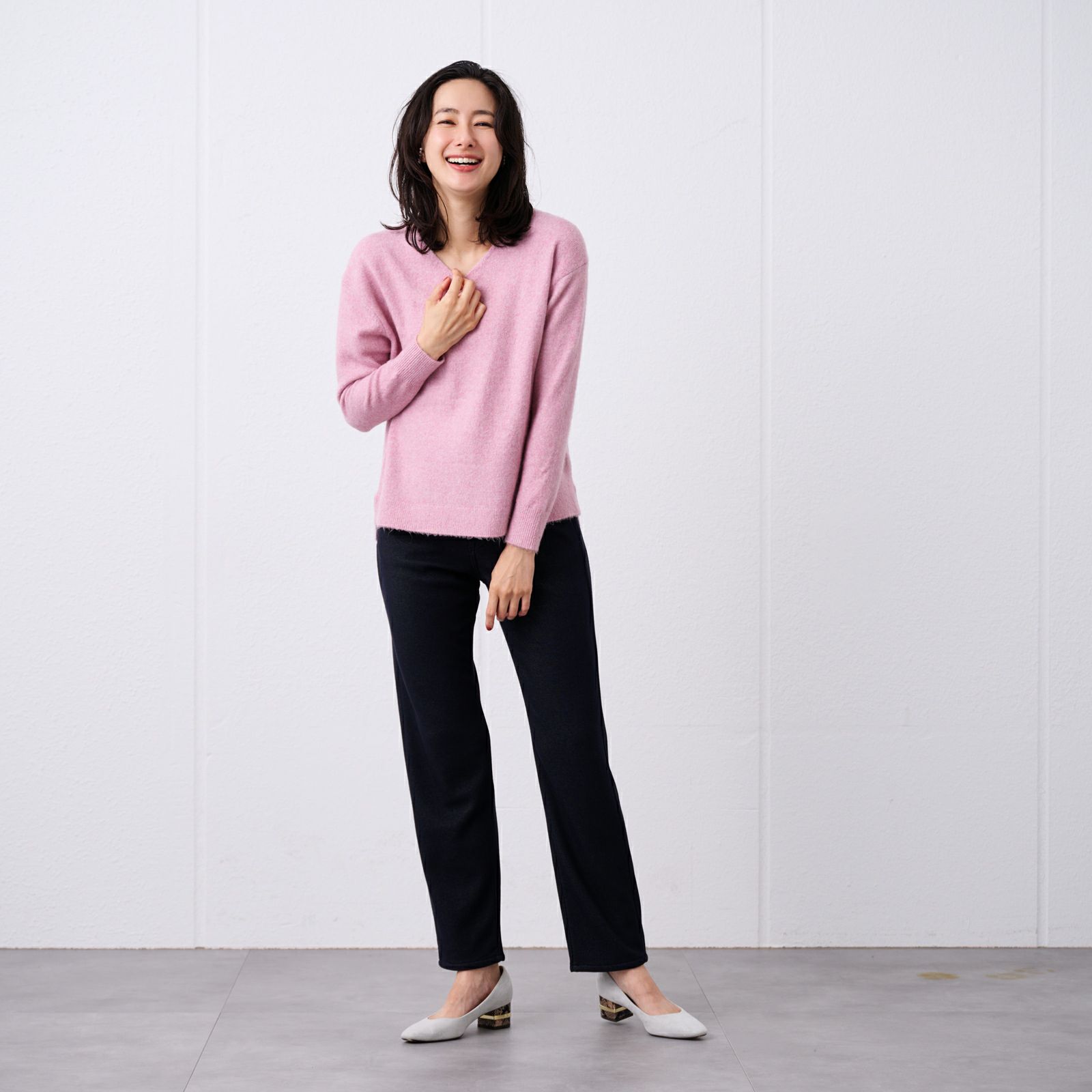 洗える　エコべジヤーン　Ｖネックプルオーバー