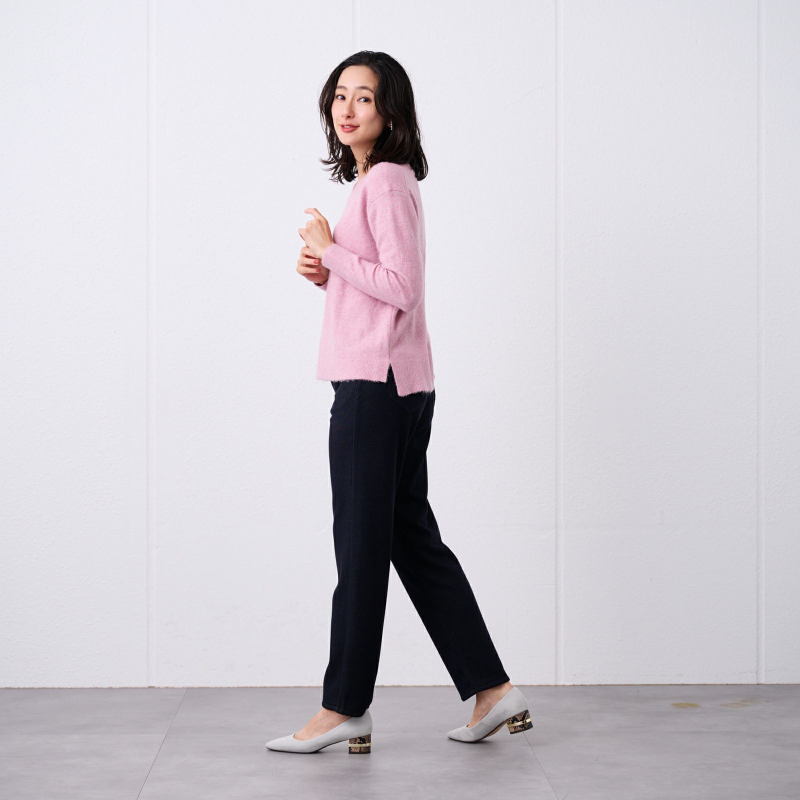 洗える　エコべジヤーン　Ｖネックプルオーバー