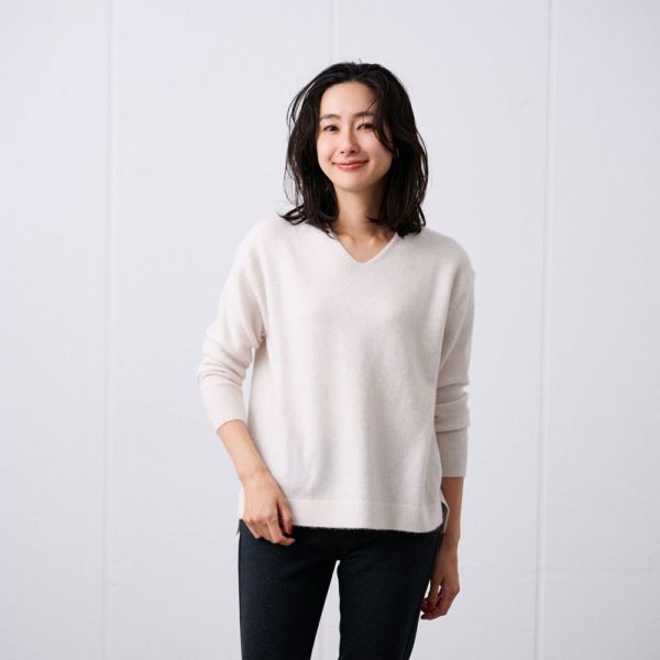 洗える　エコべジヤーン　Ｖネックプルオーバー
