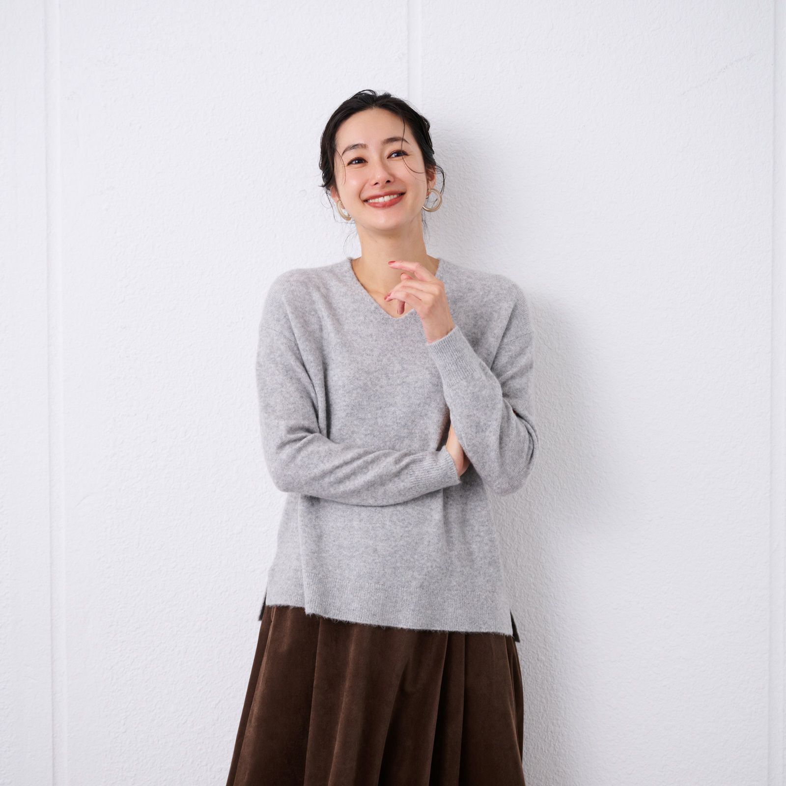 洗える　エコべジヤーン　Ｖネックプルオーバー