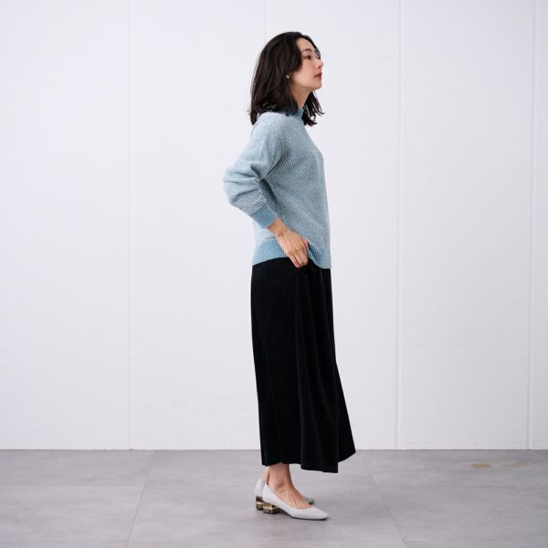 洗える　モールジャカードモックネックプルオーバー