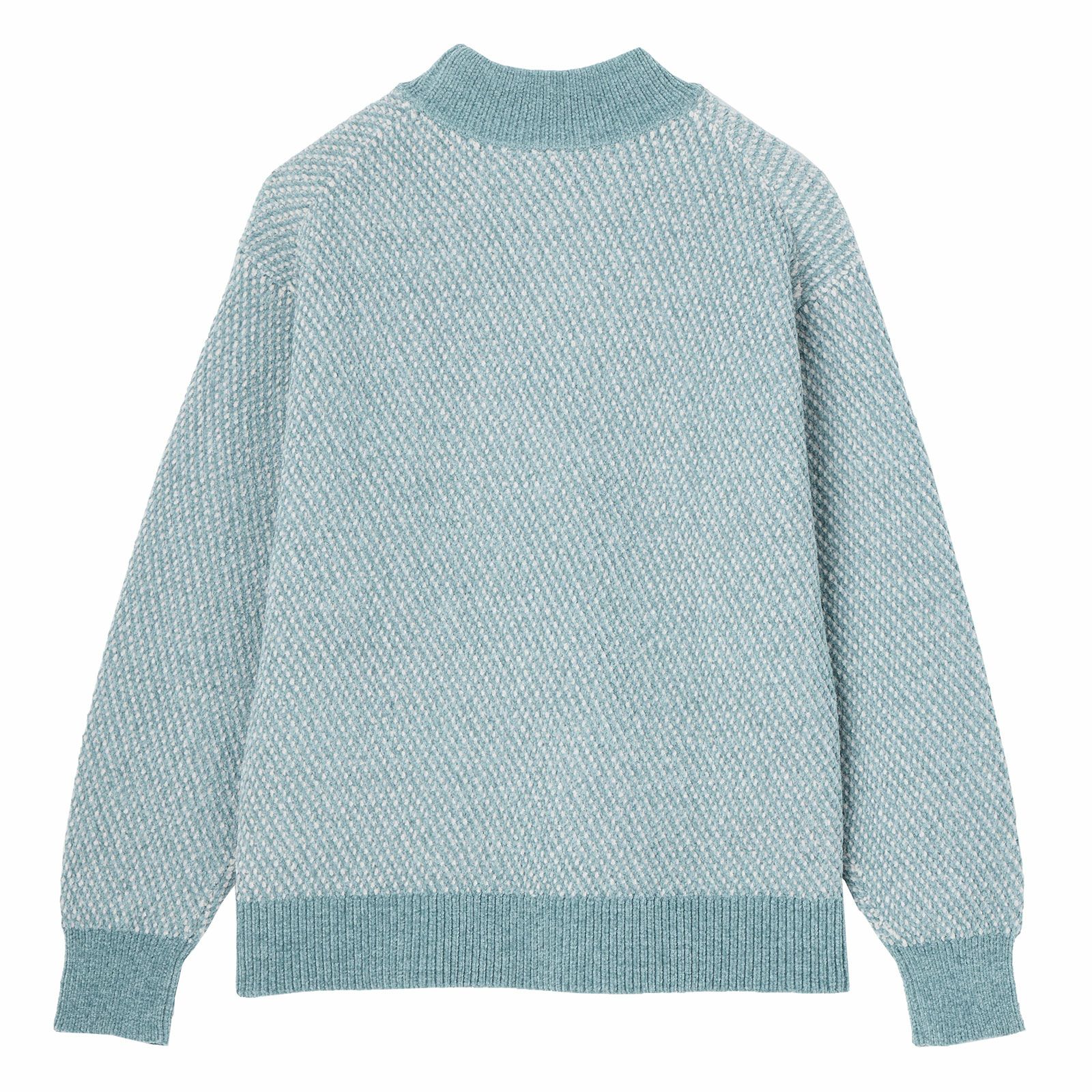 洗える　モールジャカードモックネックプルオーバー