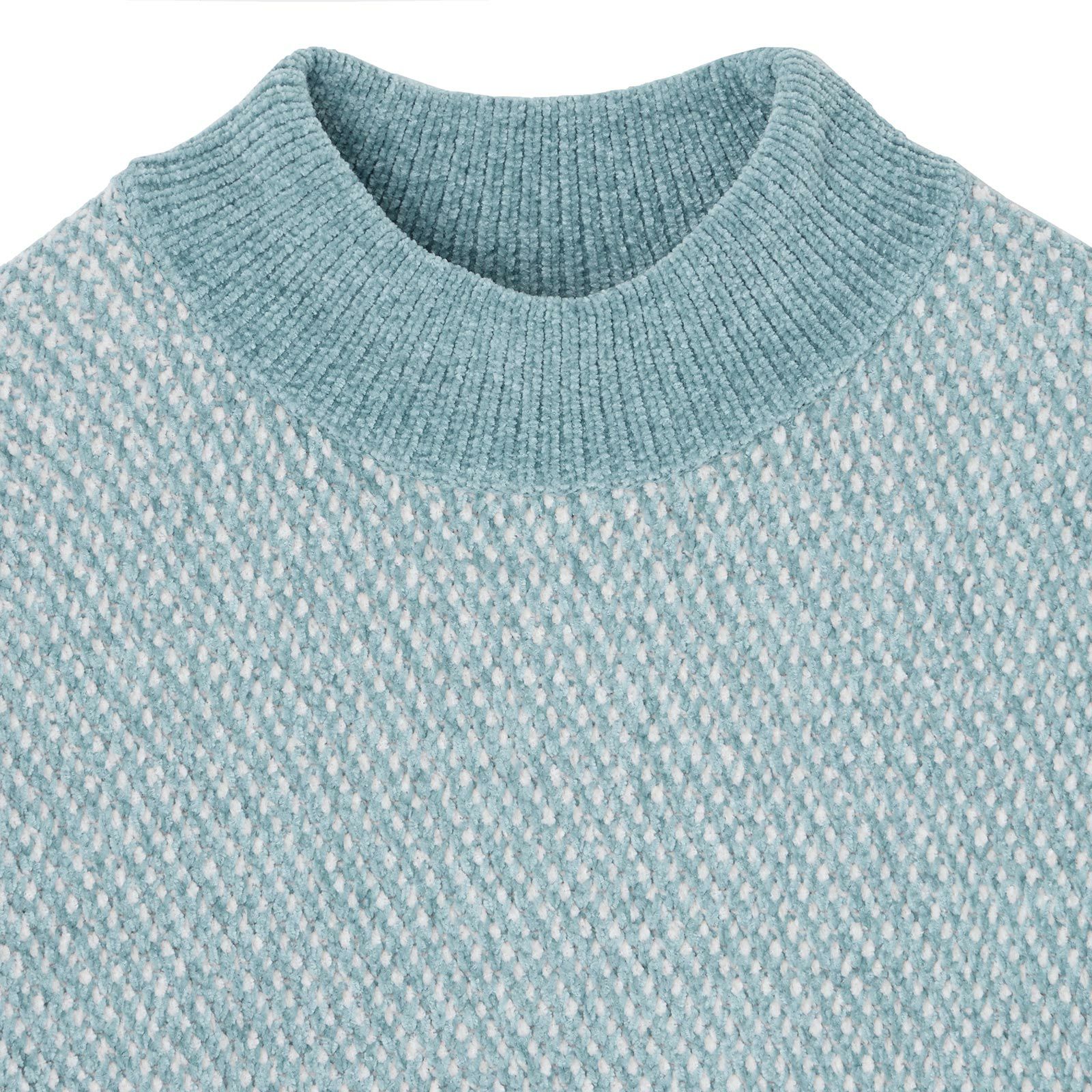 洗える　モールジャカードモックネックプルオーバー