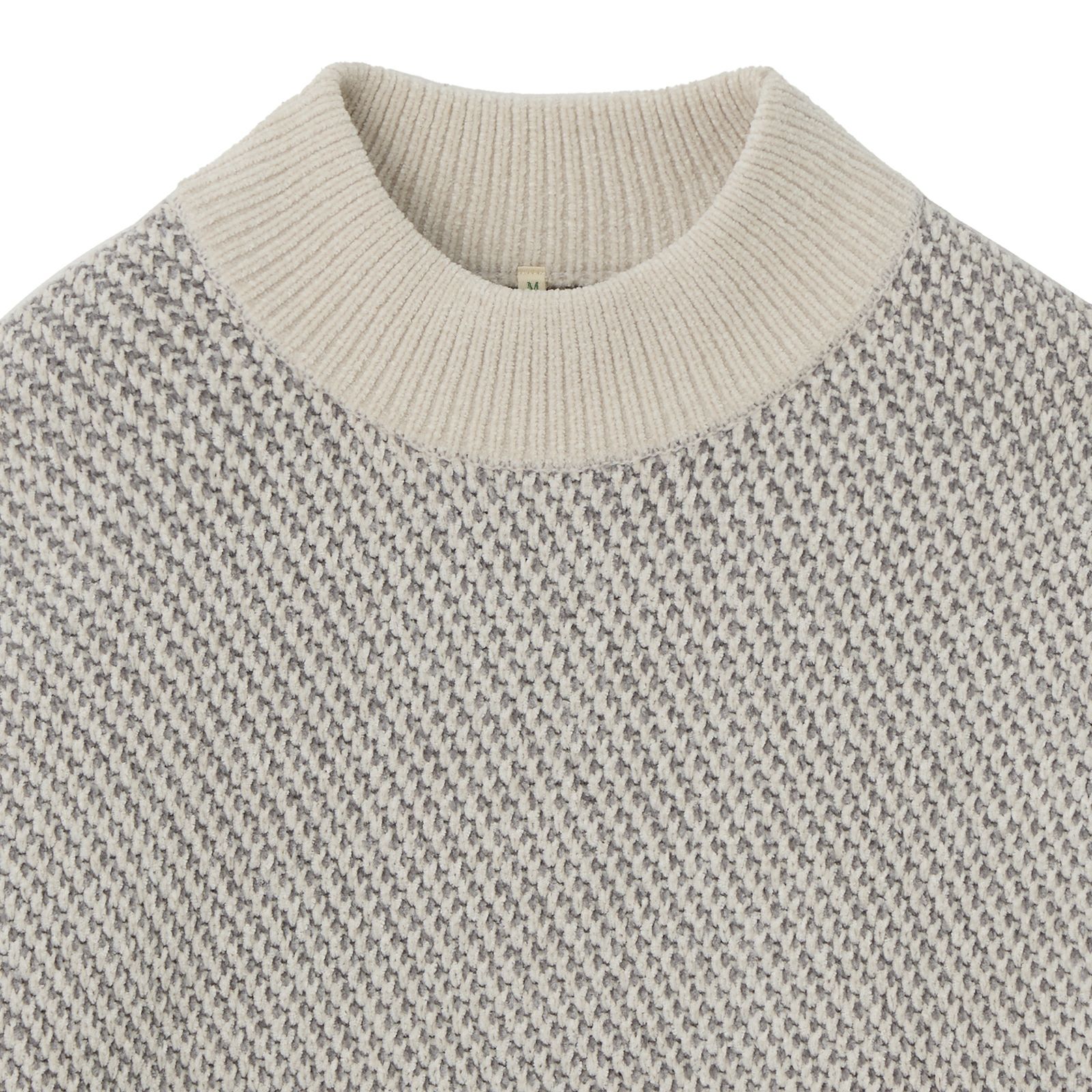 洗える　モールジャカードモックネックプルオーバー