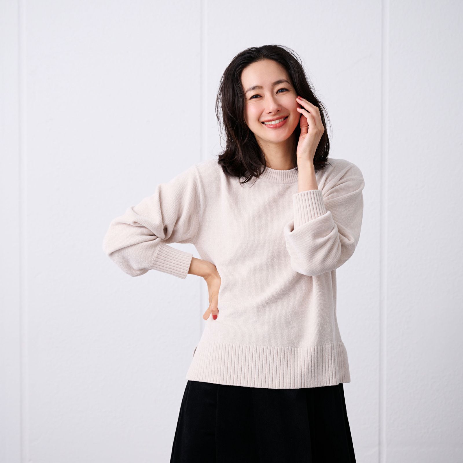 洗える　モールクルーネックプルオーバー